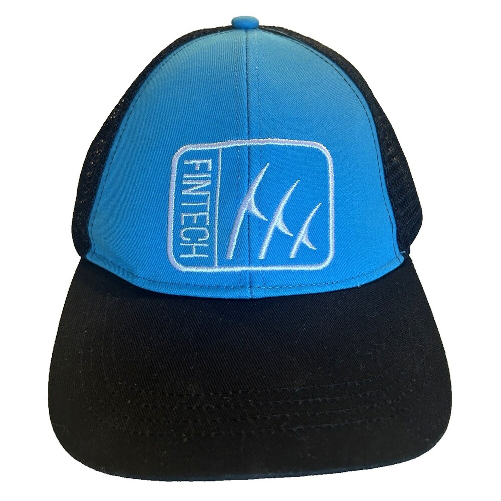 Fintech Fishing Cap Trucker Mesh Snapback Ocean Blue with Black Brim